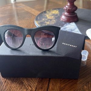 Equipment matte black cat eye sunglasses